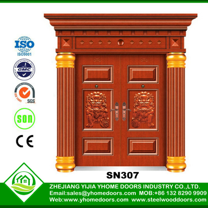 front double doors,201 stainless steel door ,steel polyurethane door