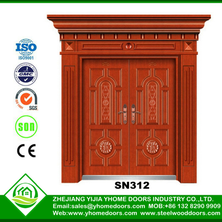 wood patio doors, Steel Security Door Design ,storm wrought iron door double straight