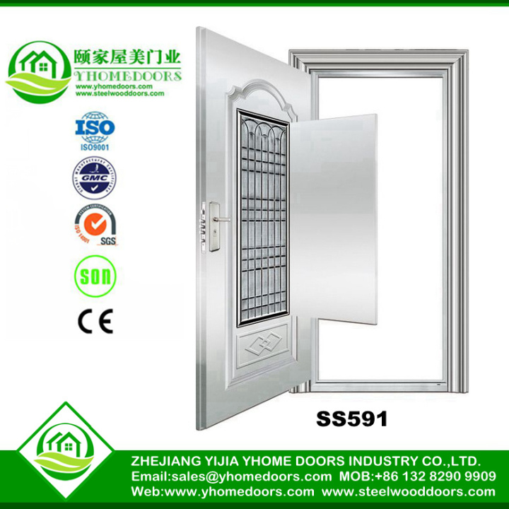 double leaf wooden pvc door,exterior door with window,wooden exterior french doors