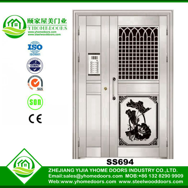 double french door,burglar door,wooden door with steel strips